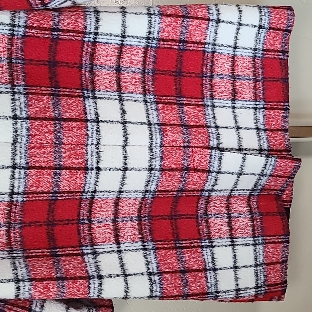 Old Navy Overcoat Novel Red Plaid Wool Blend Jacket Size XL - Picture 9 of 14